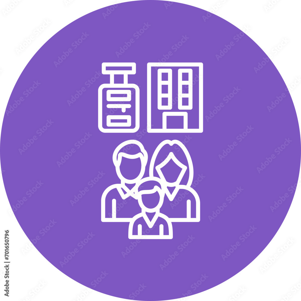 Traveler Family Line Icon Traveler Family Line Icon