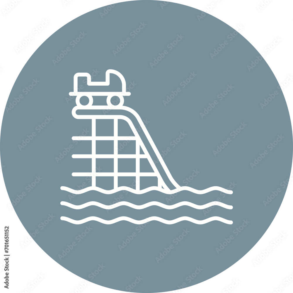 Water Coaster Line Icon