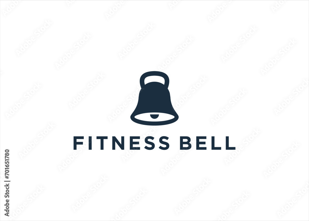 Fitness gym kettlebell with bell logo vector illustration Fitness gym kettlebell with bell logo vector illustration