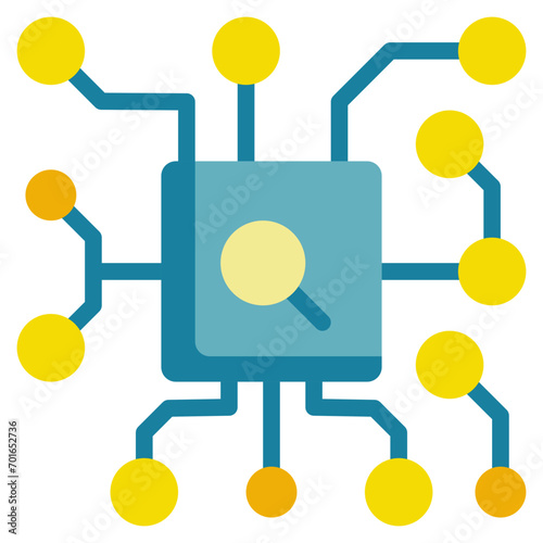 chipset circuit search finding ai intelligence flat style