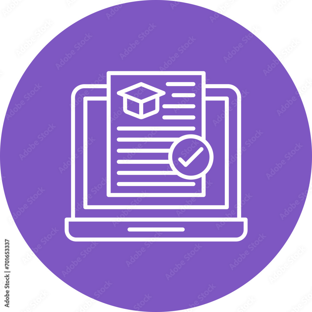 Approved Assignment Line Icon Approved Assignment Line Icon
