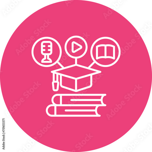 Blended Learning Line Icon