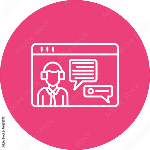Online Counseling Line Icon