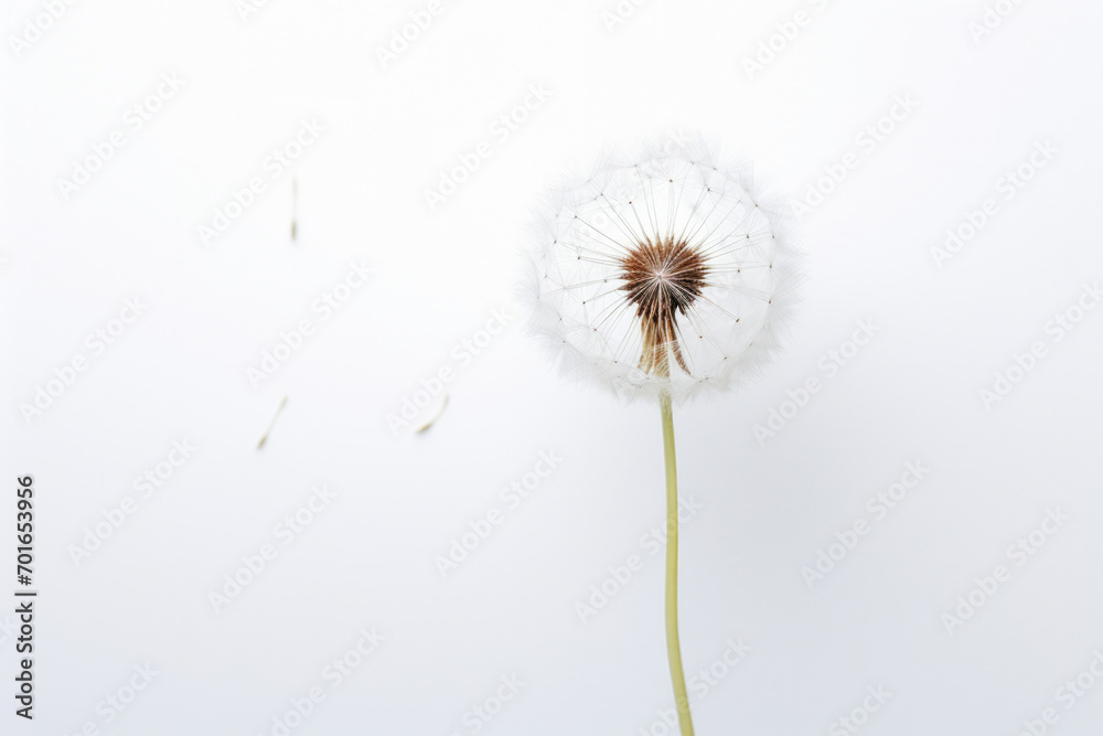 Fototapeta premium Closeup floral background dandelion nature summer macro white plant blowball fluffy seed flower spring