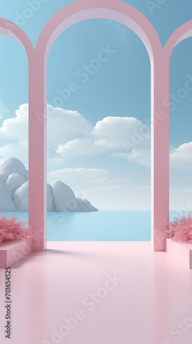 A monotone color pastel blue and pink calm background