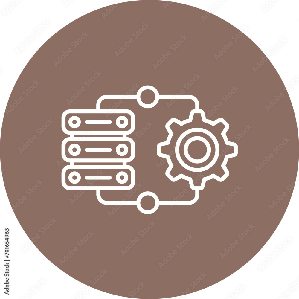 Server Side Engineering Line Icon Server Side Engineering Line Icon