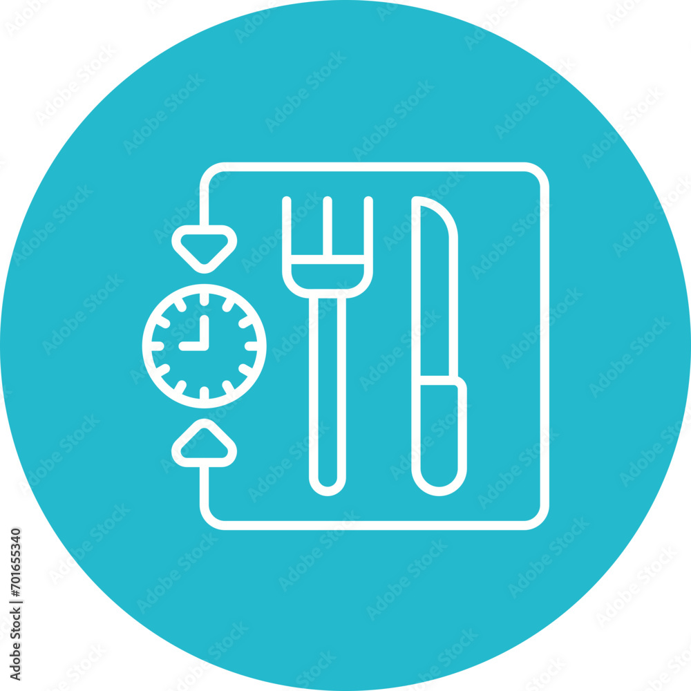 Intermittent Fasting Line Icon Intermittent Fasting Line Icon