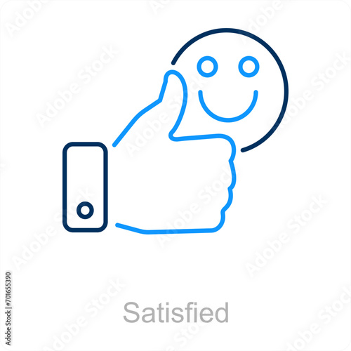 Satisfied and customer icon concept