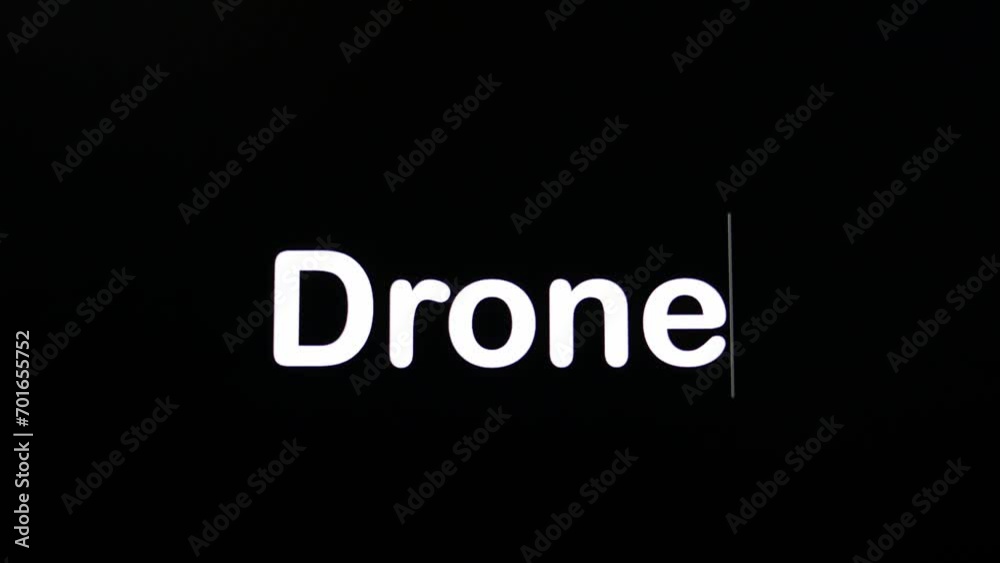 A combination of upper and lower case letters in putting the word drone together. A combination of upper and lower case letters in putting the word drone together.