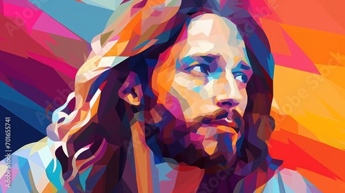 Portrait of Jesus In Pop Art Style