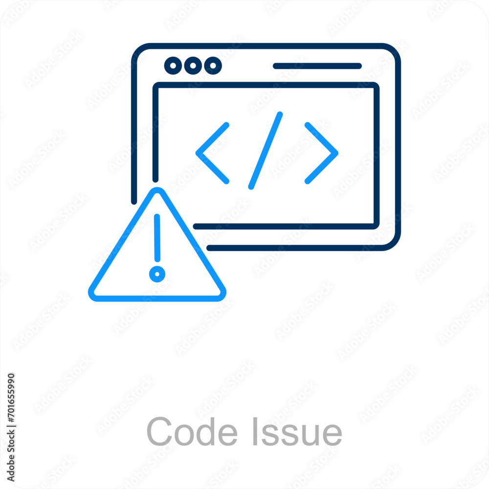 Code Issue and error icon concept Code Issue and error icon concept
