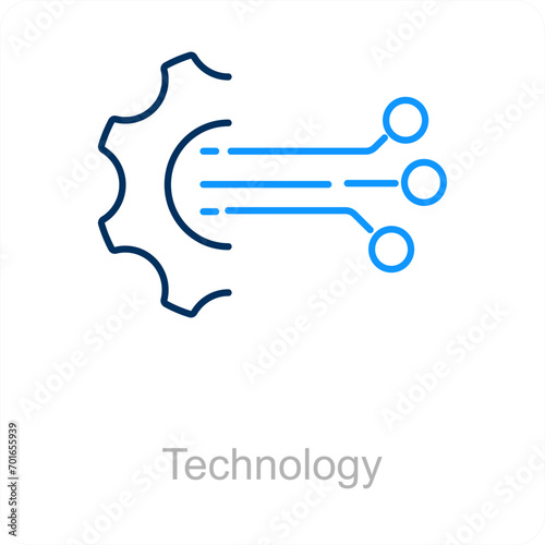 Technology and gear icon concept