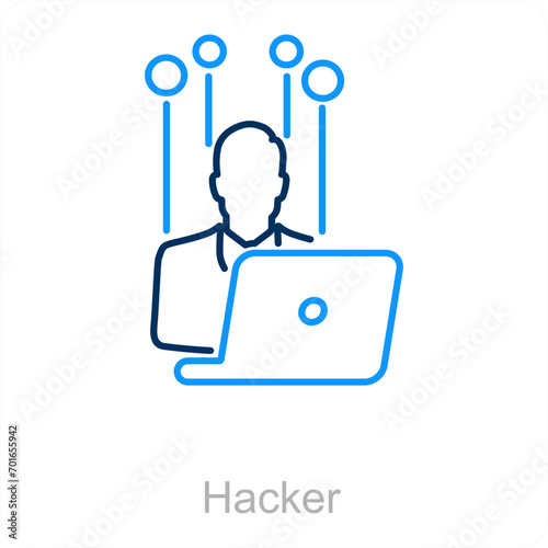 Hacker and spy icon concept