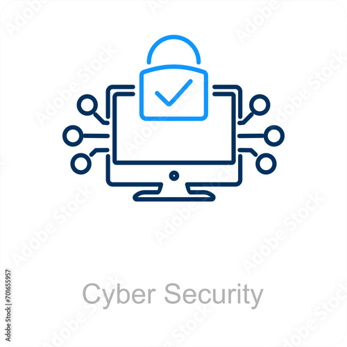 Cyber Security and authority icon concept