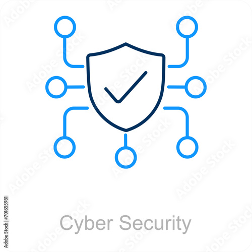 Cyber Security and authority icon concept