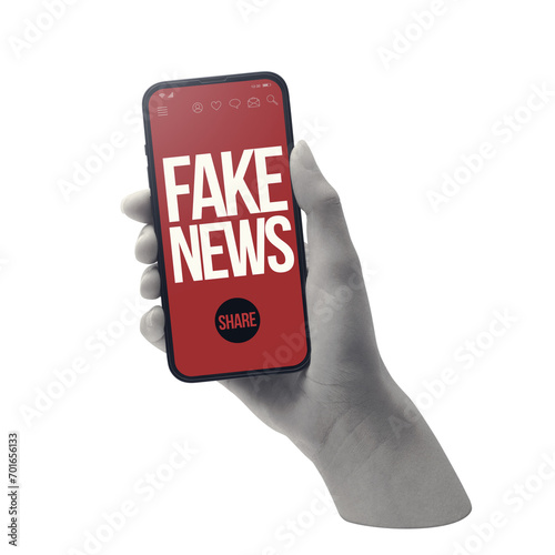 Fake news online on the smartphone photo