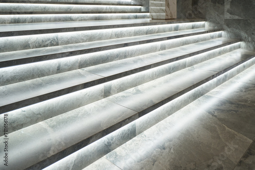 Luxury stone steps with LED lighting