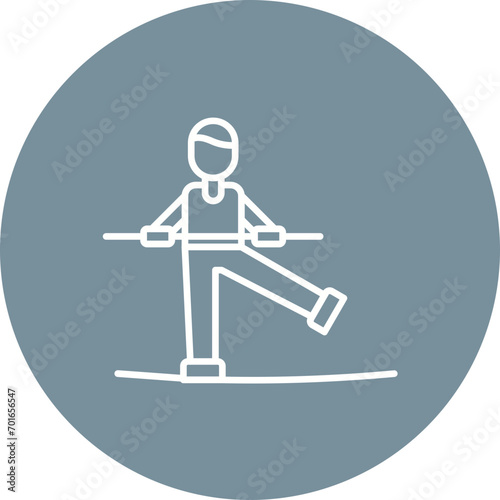 Tightrope Walker Line Icon