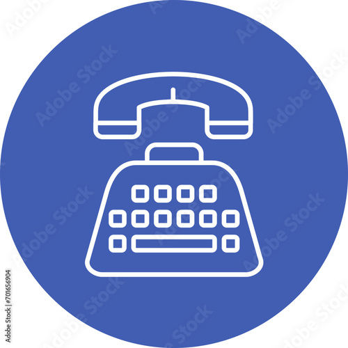 Telephone Typewriter Line Icon