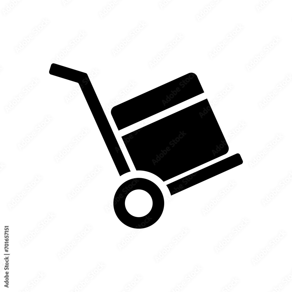Handcart Flat Vector Icon on white background
