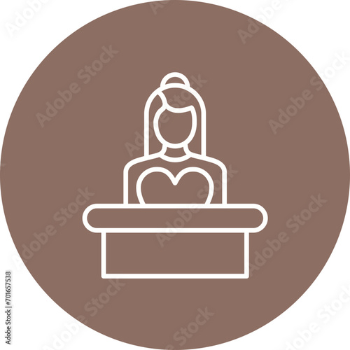 Independent Contractor Line Icon