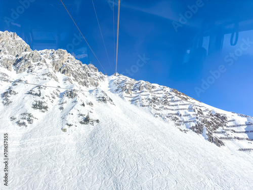 Austria, Tyrol, Hafelekarspitze seen from overhead cable car photo