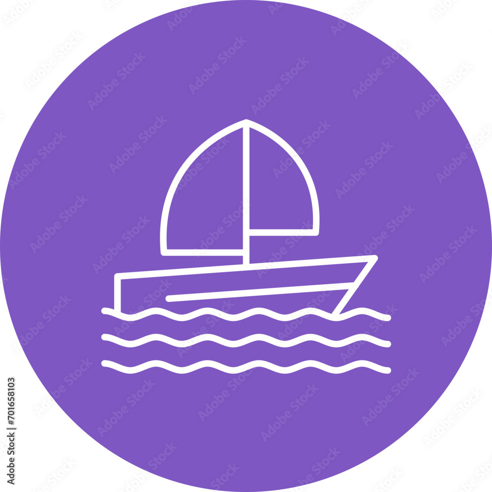 Obraz premium Boating Line Icon