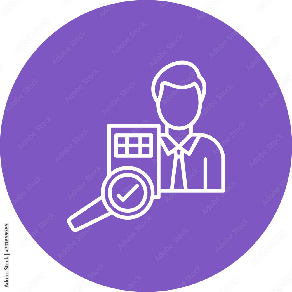 Auditor Male Line Icon