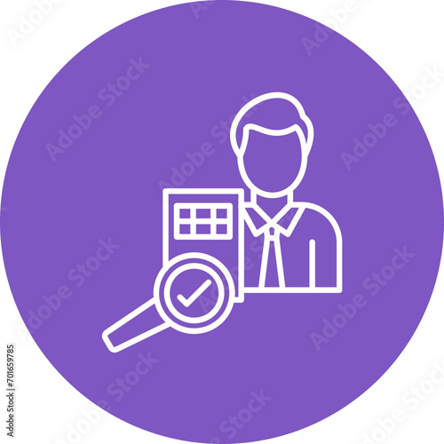 Auditor Male Line Icon