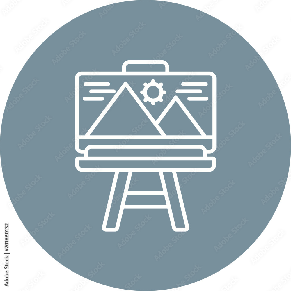Canvas And Easel Line Icon Canvas And Easel Line Icon