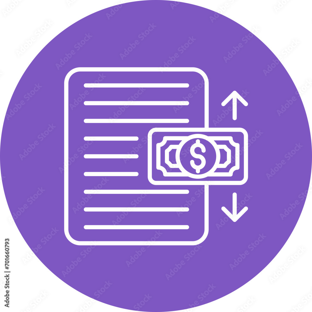 Cash Flow Statement Line Icon Cash Flow Statement Line Icon