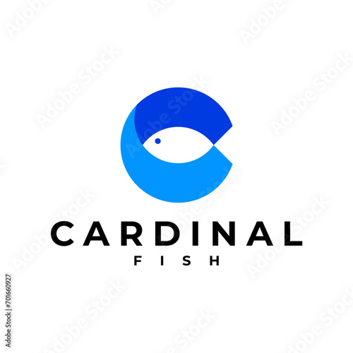 LETTER C FISH WATER WORLD DAY LOGO VECTOR ICON ILLUSTRATION