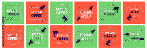 Megaphone and special offer vector illustration
