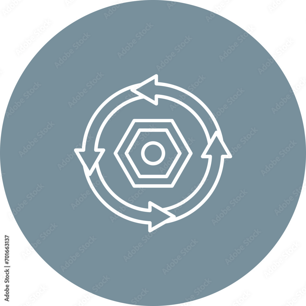 Recycled Metal Line Icon Recycled Metal Line Icon