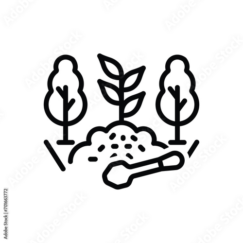 Black line icon for gardening 