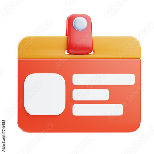 Identity Odyssey: 3D Rendering of a Sleek ID Card. 3d illustration, 3d element, 3d rendering. 3d visualization isolated on a transparent background