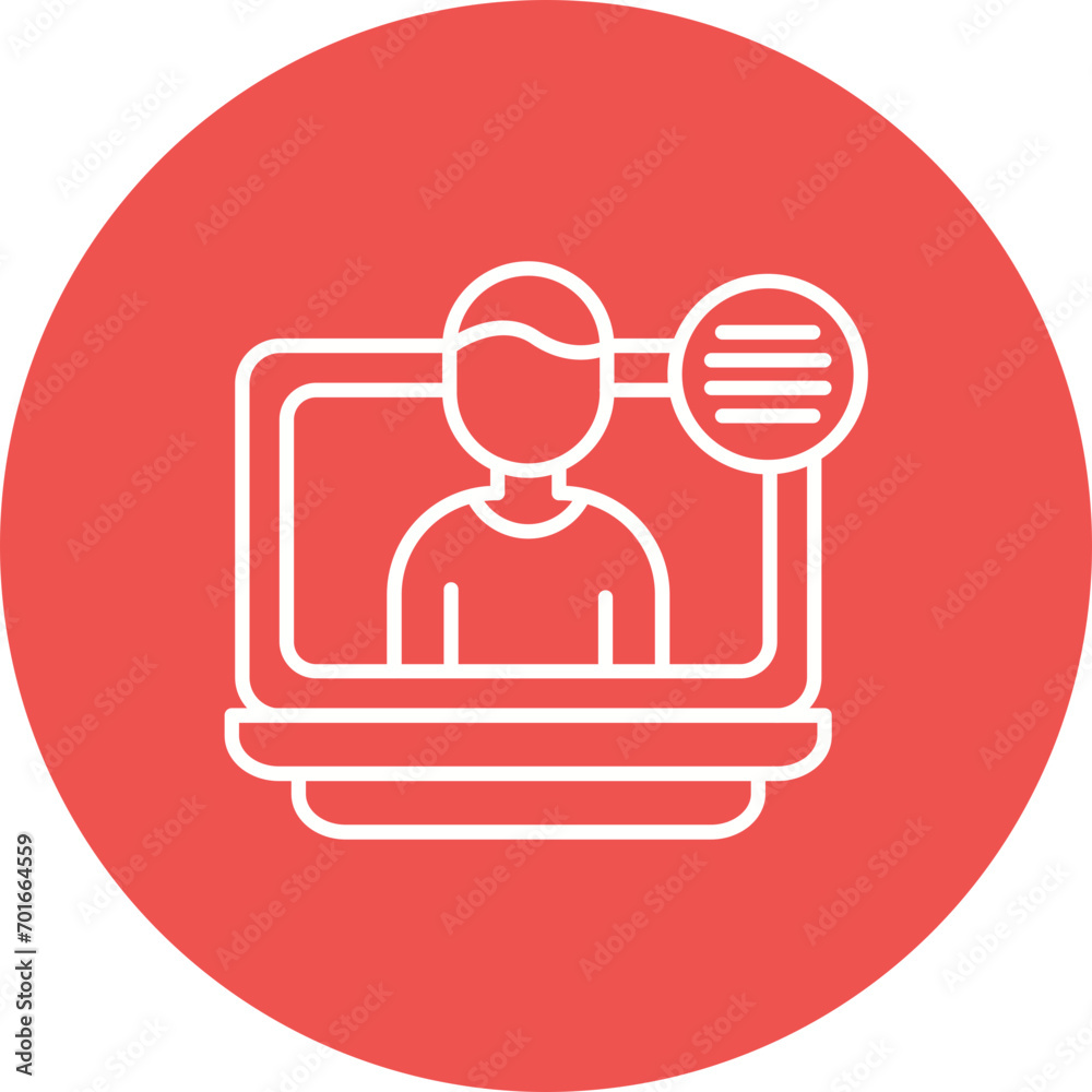 Male Blogger Line Icon Male Blogger Line Icon
