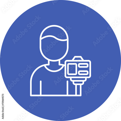 Male Vlogger Line Icon