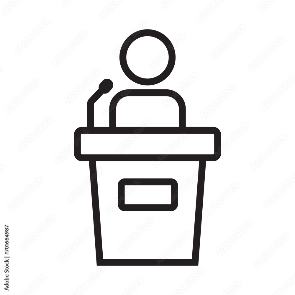 Speaker podium line icon Speaker podium line icon
