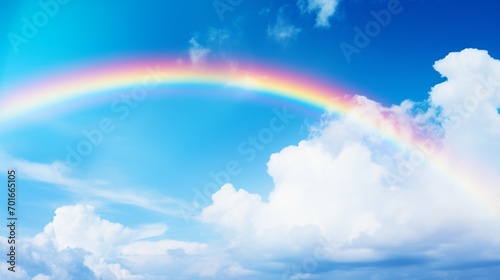 rainbow in the blue sky