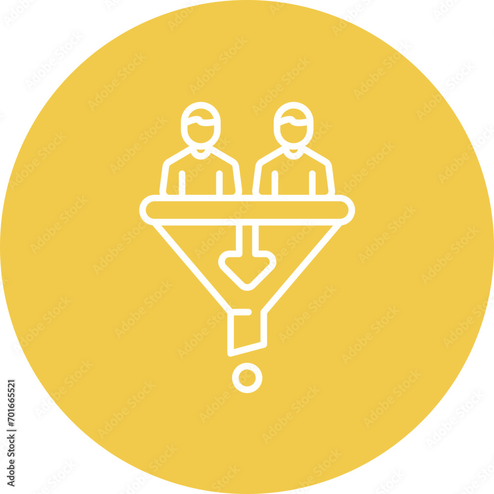 Sales Funnel Strategist Line Icon Sales Funnel Strategist Line Icon