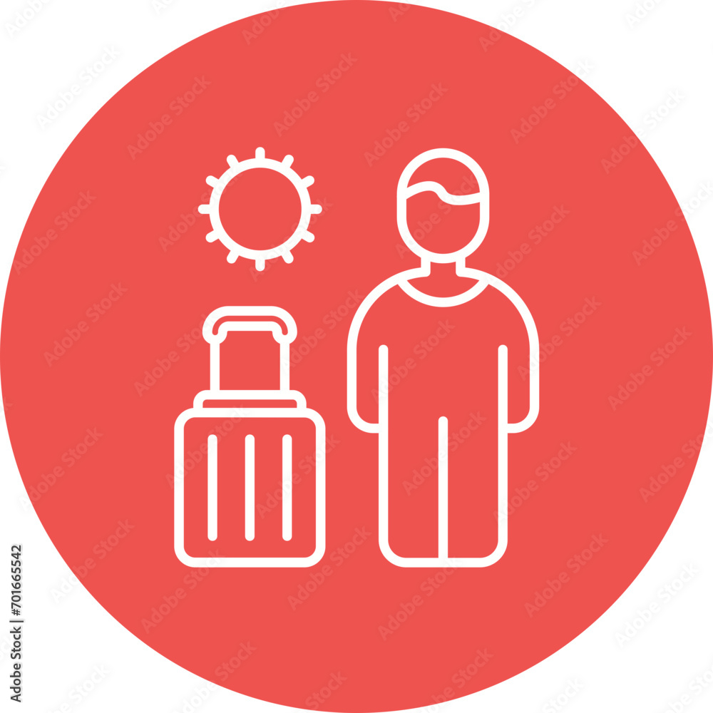 Solo Travel Line Icon Solo Travel Line Icon