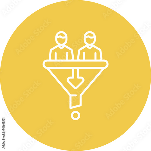 Sales Funnel Strategist Line Icon