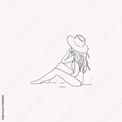 Free vector hand drawn sexy girl illustration.