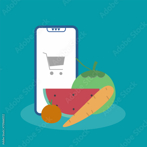 Businessman, online shopping, e-commerce, sales, ordering and shipping.Vector for graphics and web design.