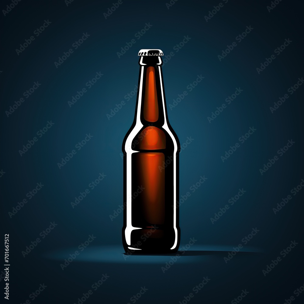 minimalistic modern logo emblem symbol of beer bottle on a black background minimalistic modern logo emblem symbol of beer bottle on a black background