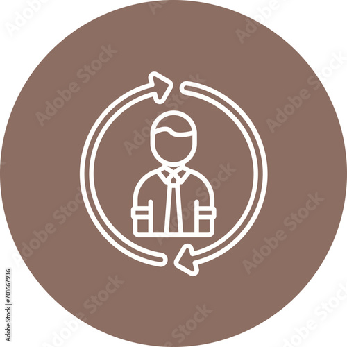 Job Rotation Line Icon