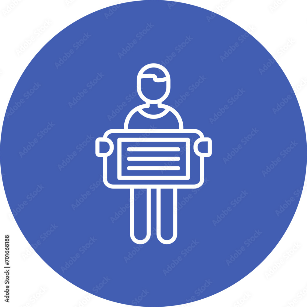 Billboard Man Line Icon