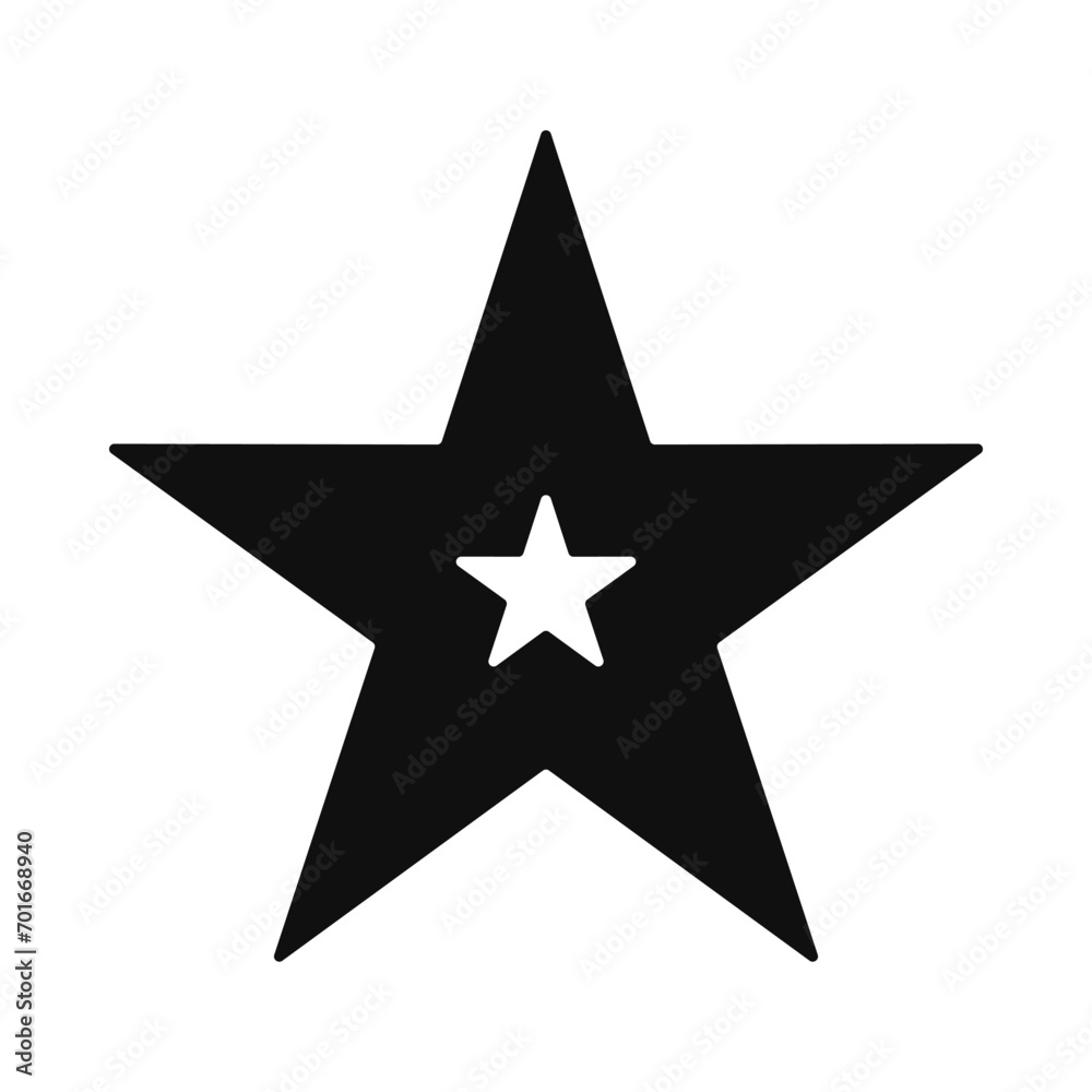 Fototapeta premium Rounded Double Five Point Star Icon