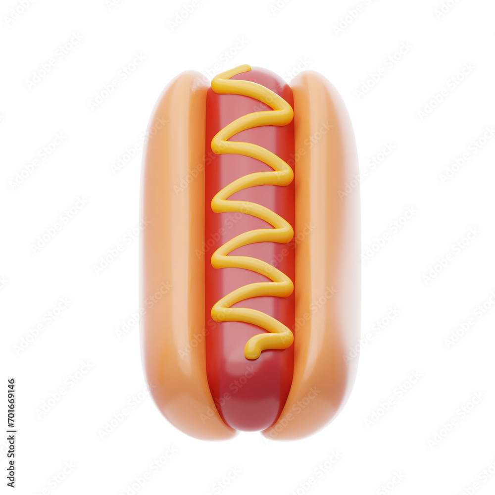 Buns and Bites: Dynamic 3D Views of Hot Dog. 3d illustration, 3d element, 3d rendering. 3d visualization isolated on a transparent background Buns and Bites: Dynamic 3D Views of Hot Dog. 3d illustration, 3d element, 3d rendering. 3d visualization isolated on a transparent background